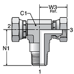 Parker Male Pipe Swivel Branch Tees