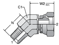 Parker 45° Male Pipe Swivel Elbows