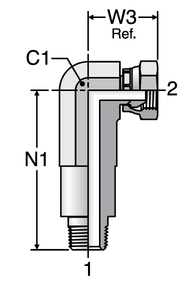 Parker Long Male Pipe Swivel Elbows