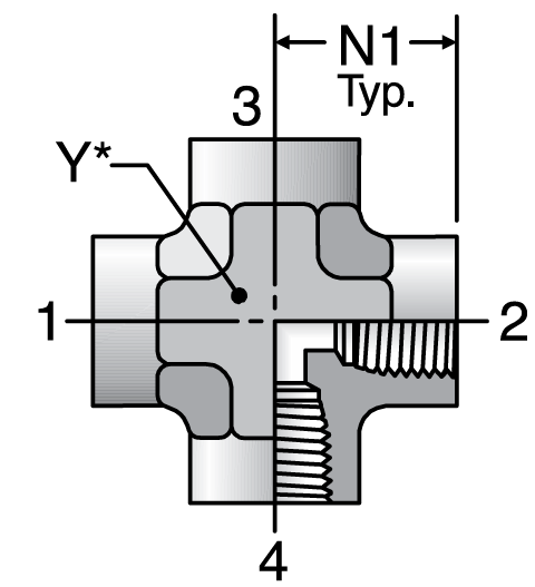 Parker Female Pipe Cross 