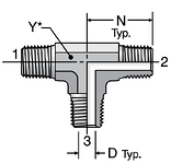 Parker Male Pipe Tee 