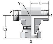 Parker K4 Swivel Nut Branch Tees