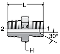 Parker F3P4: BSPT to 30-deg flare mail connector