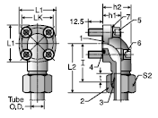 Parker BFW Hydraulic Flange Elbow