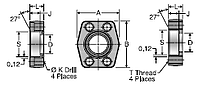 Parker W5Q Flat Weld Socket Block Connector, Pipe