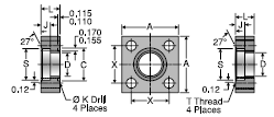 Parker W5SQS Weld Socket Square Block Connector, Pipe