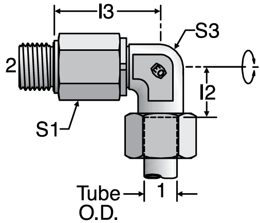 Parker DG104-M - EO Ball Bearing Rotary Elbows