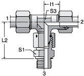 Parker ET-M-ED - EO-2 Assembled Adjustable Swivel Branch Tees