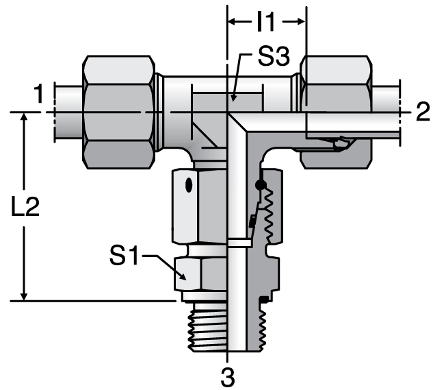 Parker ET-R-ED - EO Assembled Adjustable Swivel Branch Tee