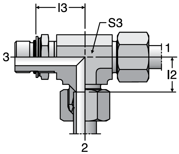 Parker LEE-OR - EO Adjustable Locknut Run Tees