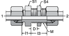 Parker SV - EO Straight Bulkhead Unions