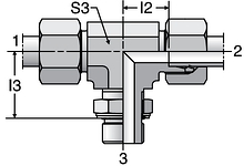 Parker TEE-M - EO-2 adjustable locknut branch tees