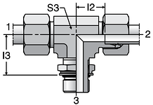 Parker TEE-OR - EO-2 Adjustable Locknut Branch Tees