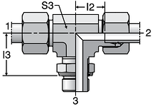 Parker TEE-R - EO-2 Adjustable Locknut Branch Tee