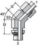 Parker VEE-OR - EO-2 Adjustable Locknut 45° Elbow