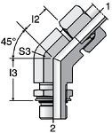 Parker VEE-OR - EO Adjustable Locknut 45° Elbow