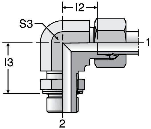 Parker WEE-M - EO-2 Adjustable Locknut Elbow