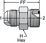 Parker Metric Swivel (EO) to 37° Flare EO Swivel Adapters