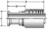 Parker S6 series 14AS6 crimp fitting