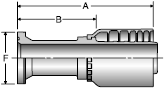 Parker S6 series 16AS6 crimp fitting