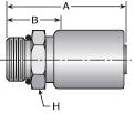 Parker HY series 105HY crimp fitting