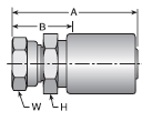 Parker HY series 1GUHY crimp fitting