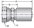 Parker HY series 1XUHY crimp fitting