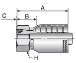 Parker 73 series 1CA73 crimp fitting