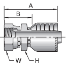 Parker 71 series 1FU71 crimp fitting