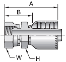 Parker 71 series 1GU71 crimp fitting