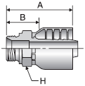 Parker 70 series 1D970 crimp fitting