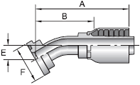 Parker 43 series 12643 crimp fitting