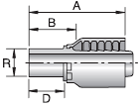 Parker 43 series 13D43 crimp fitting