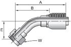 Parker 43 series 1B143 crimp fitting