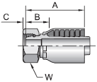 Parker 43 series 1F443 crimp fitting