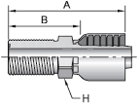 Parker 43 series 1JB43 crimp fitting