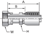 Parker 43 series 1JS43 crimp fitting