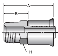 Parker 25 series 10125 male NPTF pipe - rigid crimp fitting