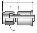 Parker 25 series 10825 female SAE 45 degrees - swivel crimp fitting