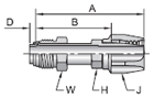 Parker 21 series 2S521 field attachable fitting