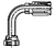 20-Series Female SAE 45˚ - Swivel - 90˚ Elbow - Long Drop