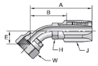 Parker 20 series 2J720 crimp fitting