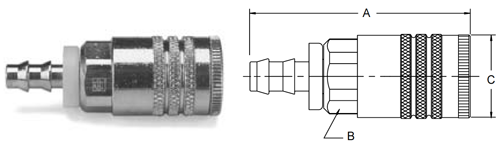 Parker 50 Series Push-Lok Hose Barb