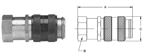 Parker HF Series Female Pipe Thread Couplers