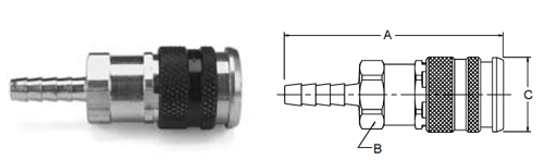 Parker HF Series Standard Hose Barb Couplers