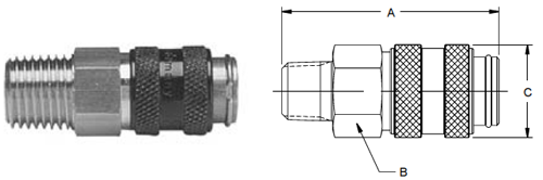 Parker HF Series Male Pipe Thread Couplers