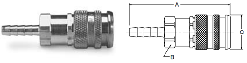 Parker HF Series Heavy Duty Standard Hose Barb Couplers