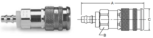 Parker HF Series Heavy Duty Push-Lok Hose Barb Couplers