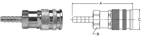 Parker RF Standard Hose Barb Series QC