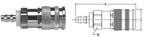 Parker RF Push-Lok Hose Barb Series QC